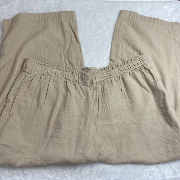 Old Navy High-Rise Wide-Leg Pants Women's Size XL Khaki 100% Cotton‎ Pockets - Picture 8 of 10